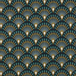 Printed Acryl Coated Cotton GINZA Night / Bronze